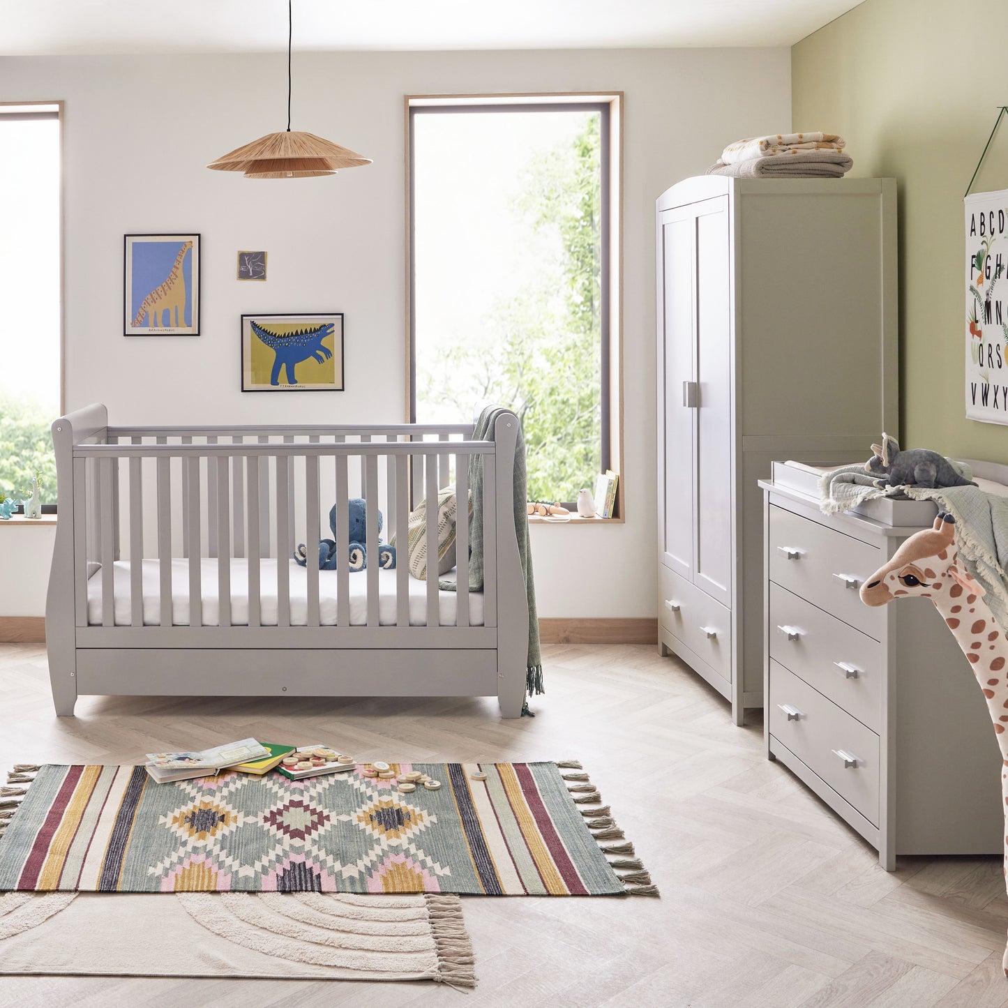 Stella 3 Piece Nursery Room Set - Grey