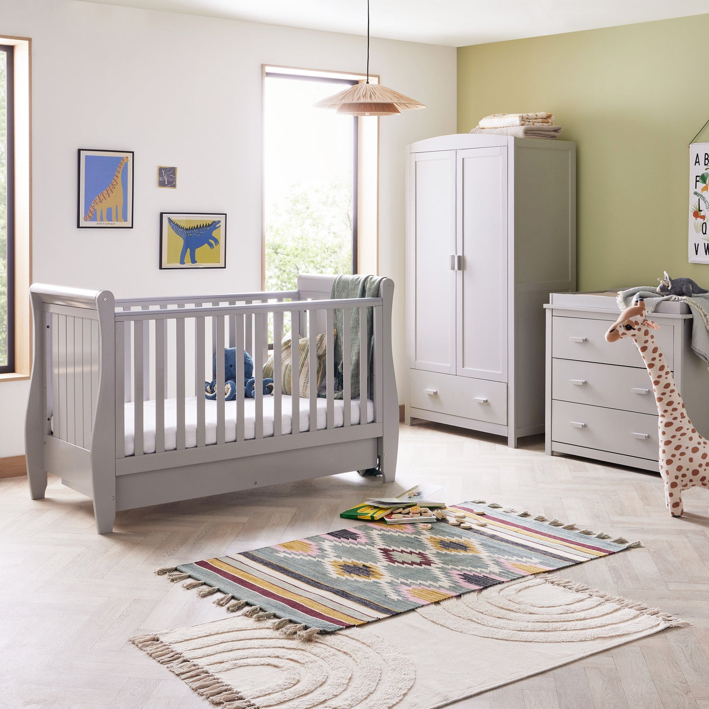 Stella 3 Piece Nursery Room Set - Grey