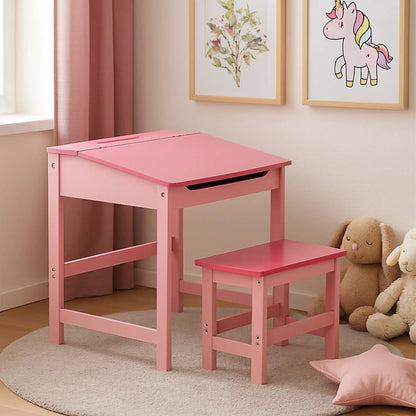 Orsina Jordan Childrens Desk And Stool - Pink