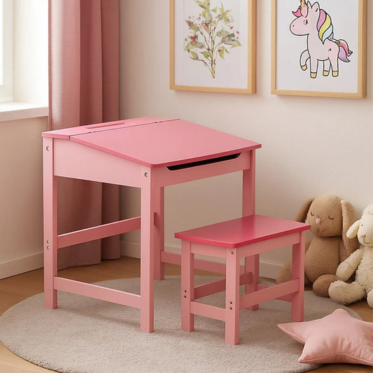 Orsina Jordan Childrens Desk And Stool - Pink
