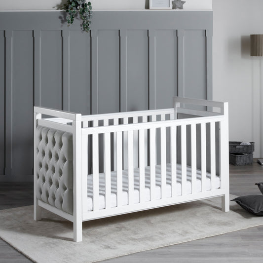 Velvet Deluxe Cot Bed - White