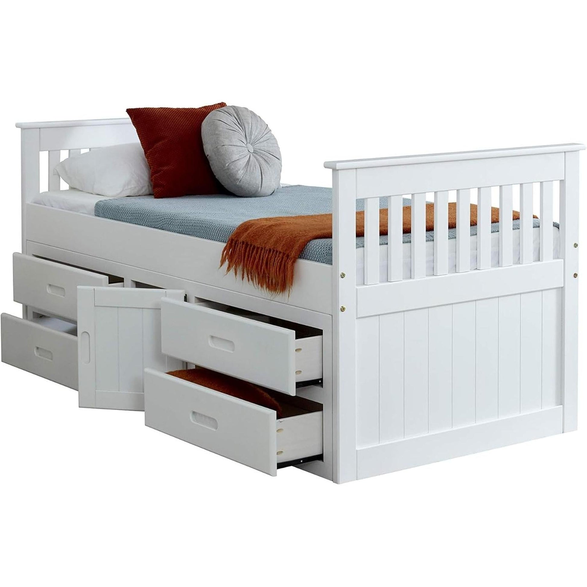 Amani Captains Storage Bed - White-Dreamy Nursery