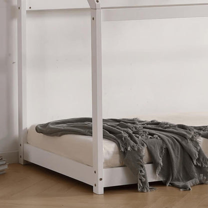 Amani Ely Montessori Style House Bed - White-Dreamy Nursery