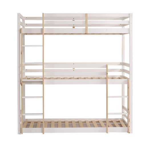 Amani Lydia Triple Bunk Bed - White-Dreamy Nursery