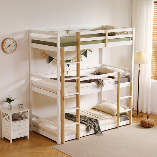 Amani Lydia Triple Bunk Bed - White-Dreamy Nursery
