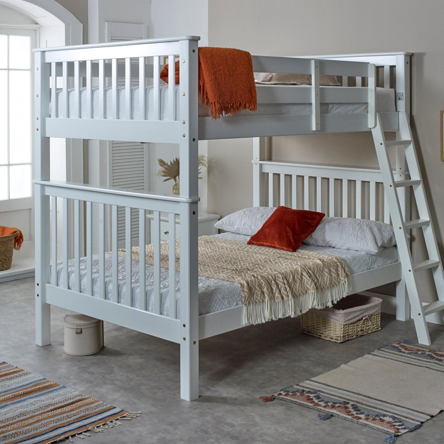 Amani Malvern Bunk Bed (4ft) - White-Dreamy Nursery