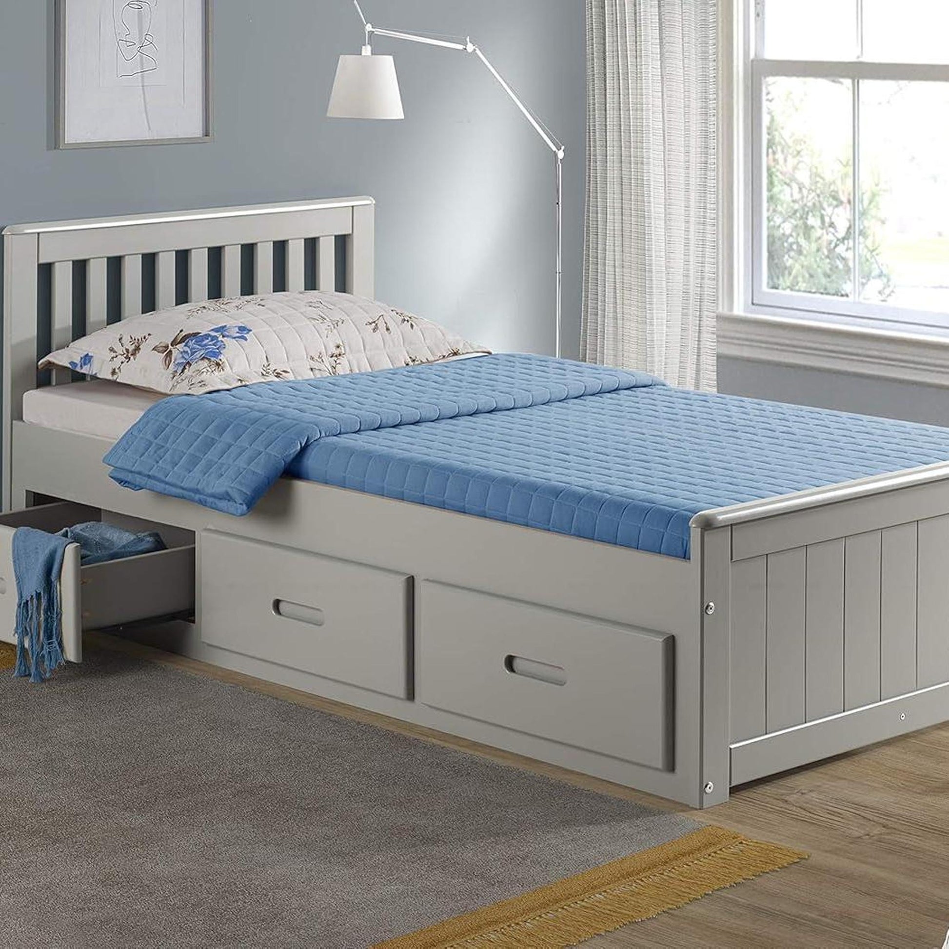 Amani Mission Single Bed - Grey-Dreamy Nursery