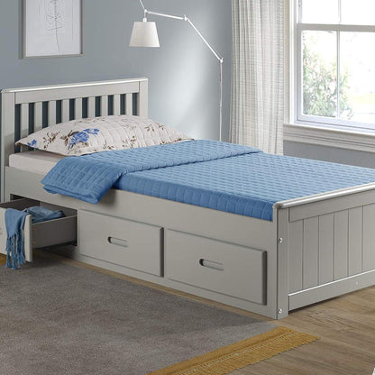 Amani Mission Single Bed - Grey-Dreamy Nursery
