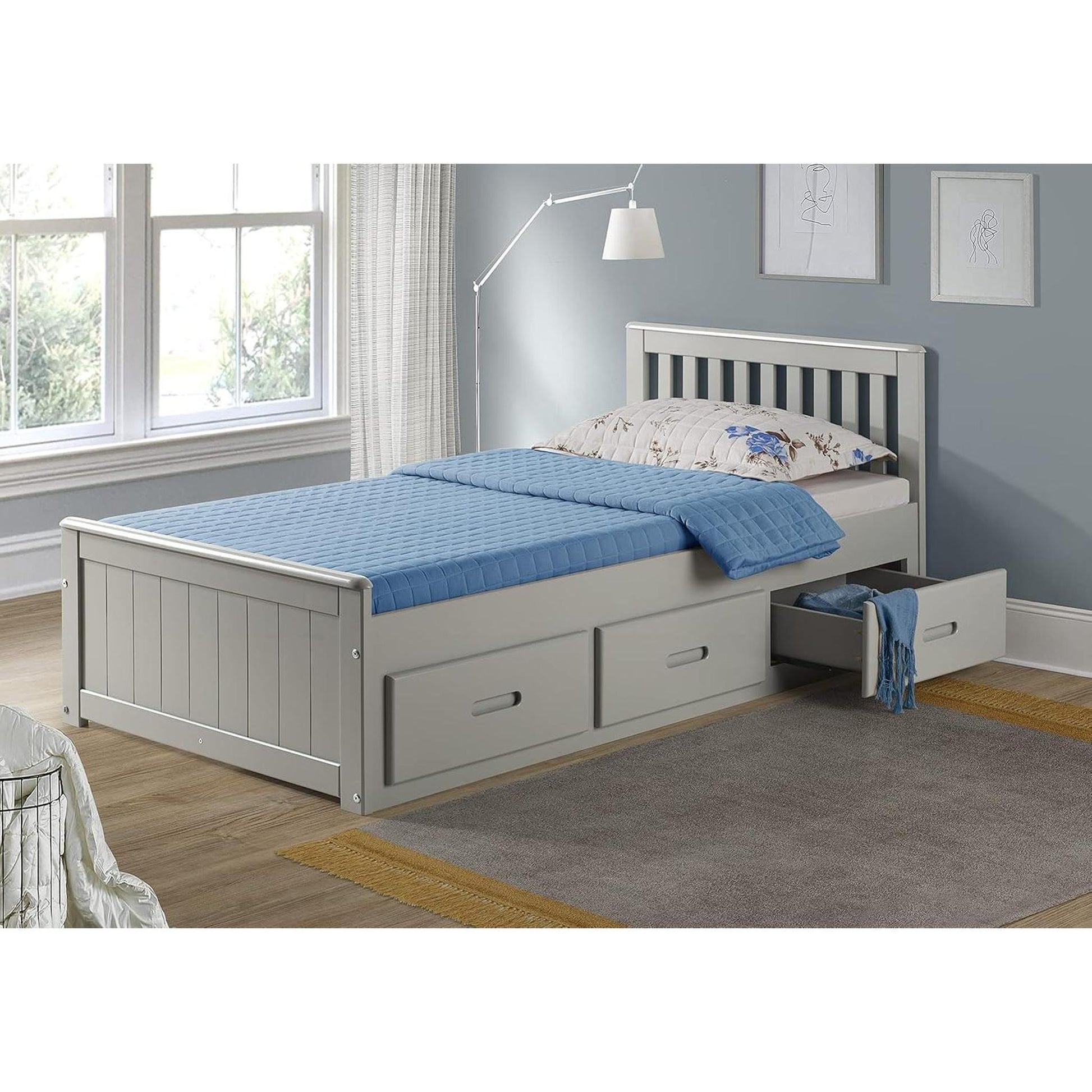 Amani Mission Single Bed - Grey-Dreamy Nursery