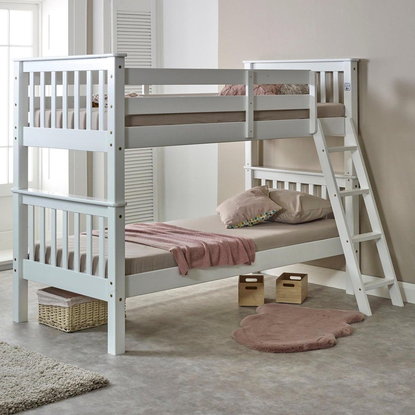 Amani Oxford Bunk Bed - White-Dreamy Nursery