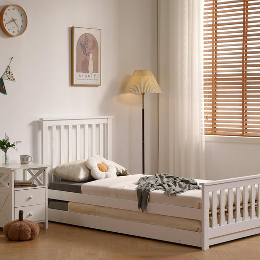 Amani Oxford Single Bed - White-Dreamy Nursery