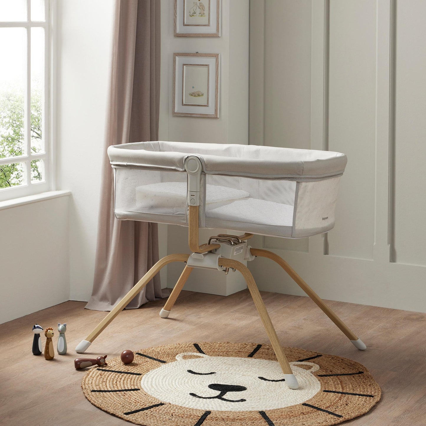 Babymore Air Motion Gliding Crib – Grey-Dreamy Nursery