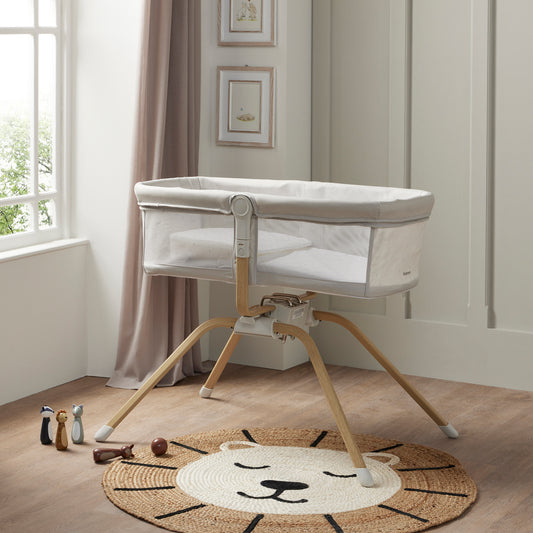 Babymore Air Motion Gliding Crib – Grey-Dreamy Nursery