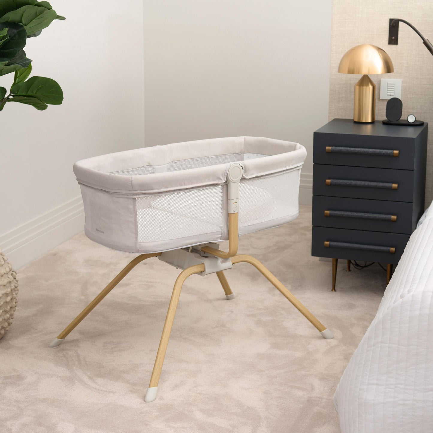 Babymore Air Motion Gliding Crib – Grey-Dreamy Nursery