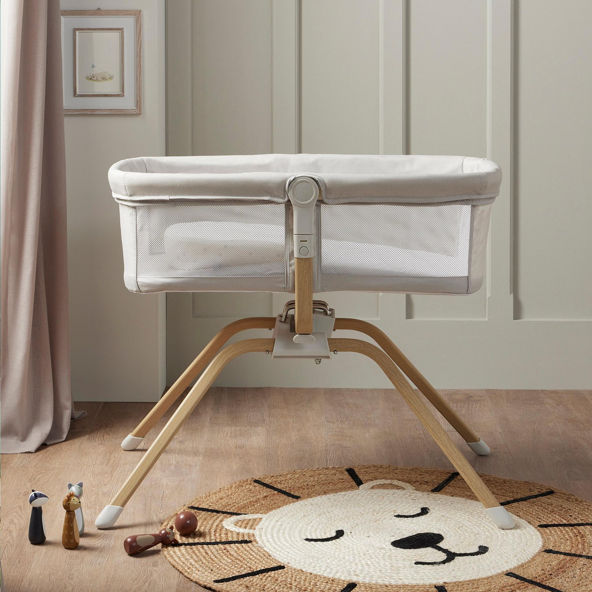 Babymore Air Motion Gliding Crib – Grey-Dreamy Nursery