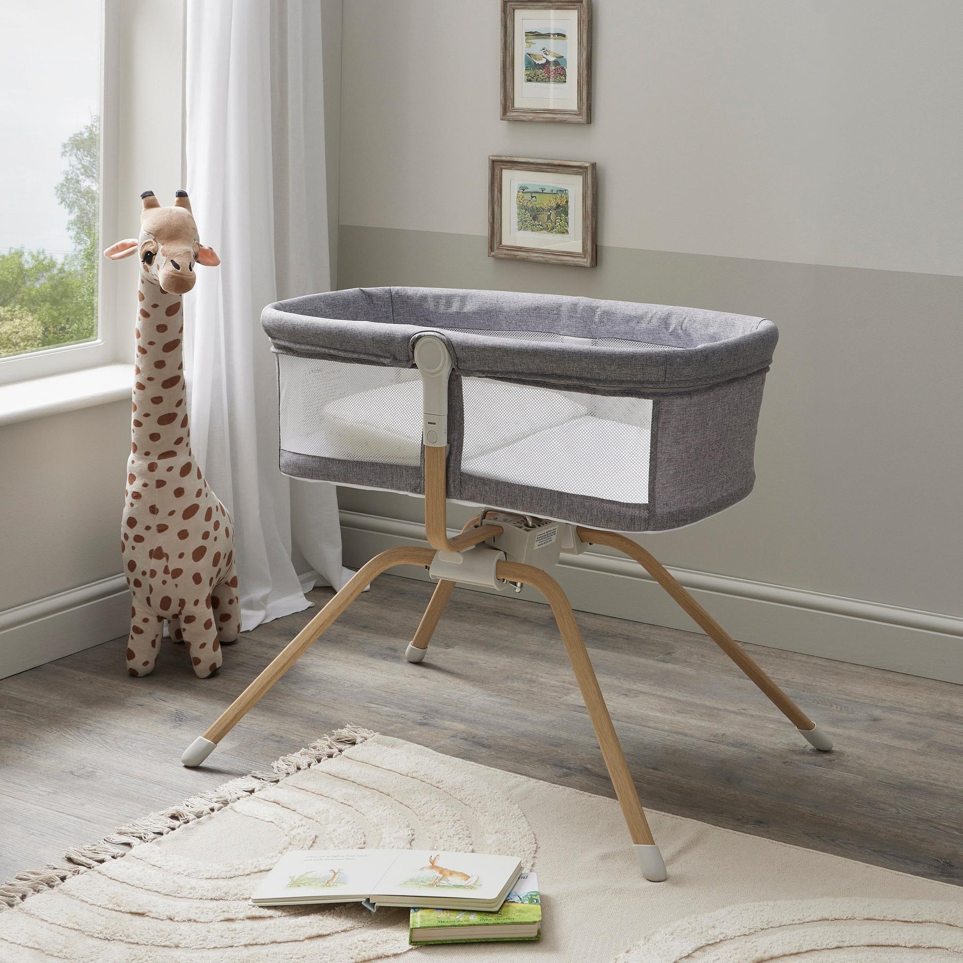 Babymore Air Motion Gliding Crib – Slate-Dreamy Nursery