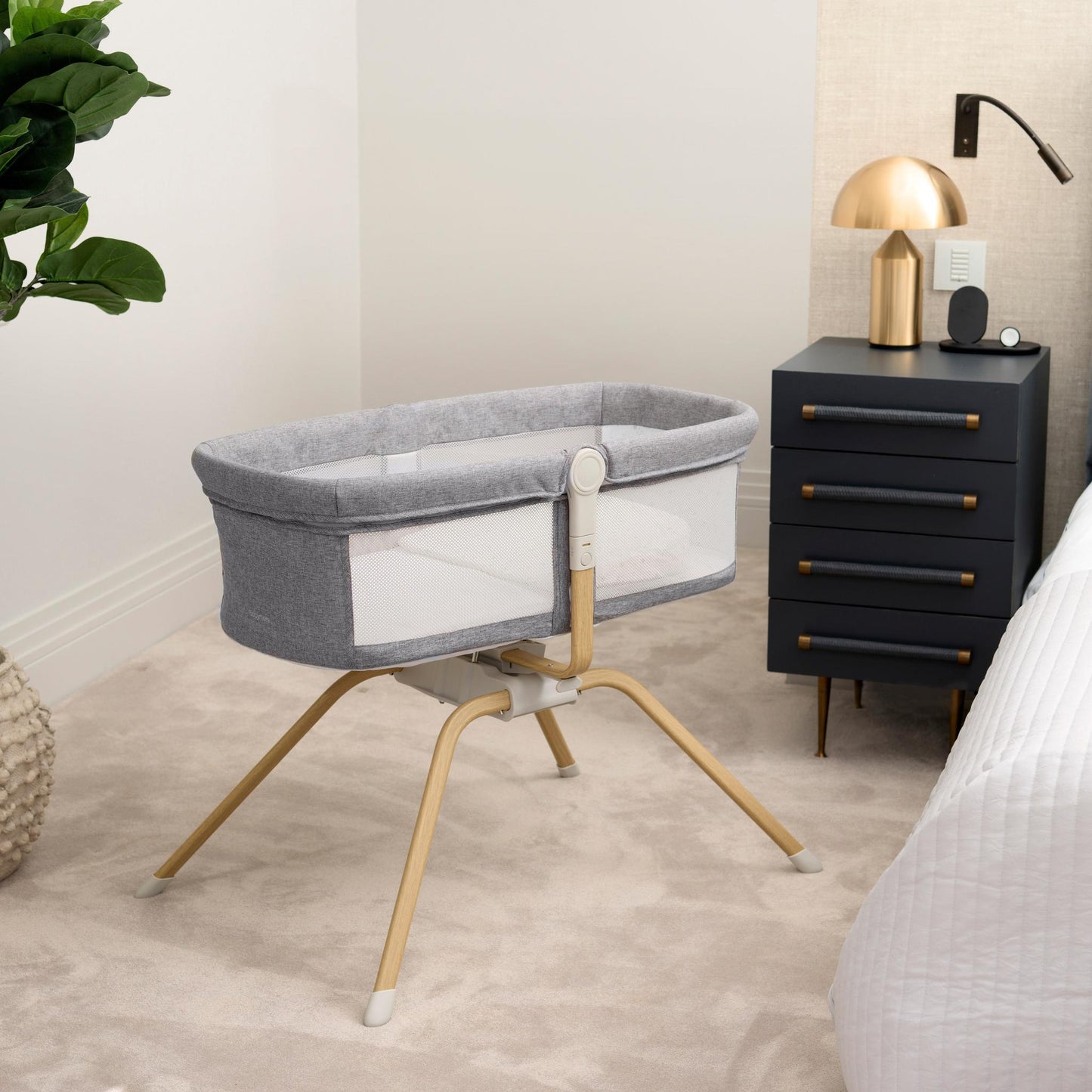 Babymore Air Motion Gliding Crib – Slate-Dreamy Nursery