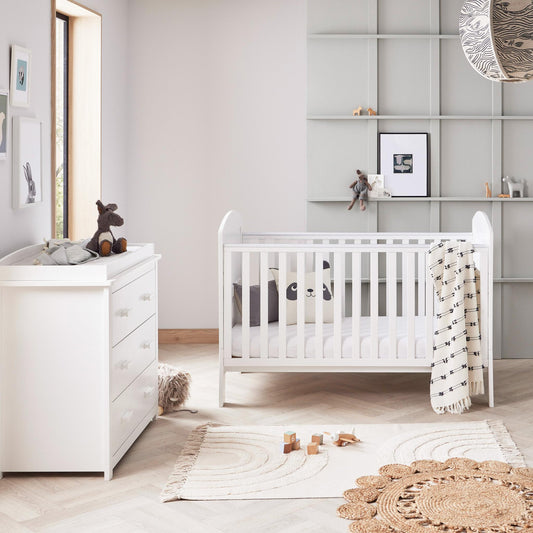 Babymore Aston 2 Piece Nursery Room Set - White-Dreamy Nursery