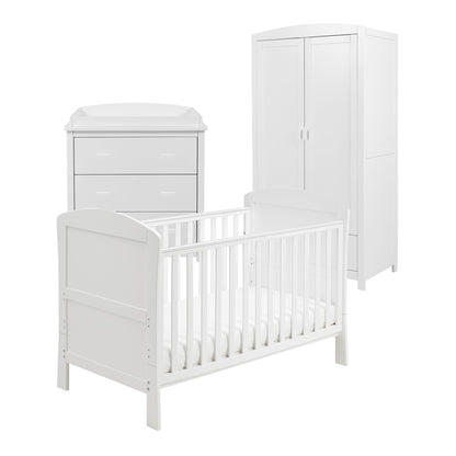 Babymore Aston 3 Piece Nursery Room Set - White-Dreamy Nursery