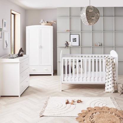 Babymore Aston 3 Piece Nursery Room Set - White-Dreamy Nursery