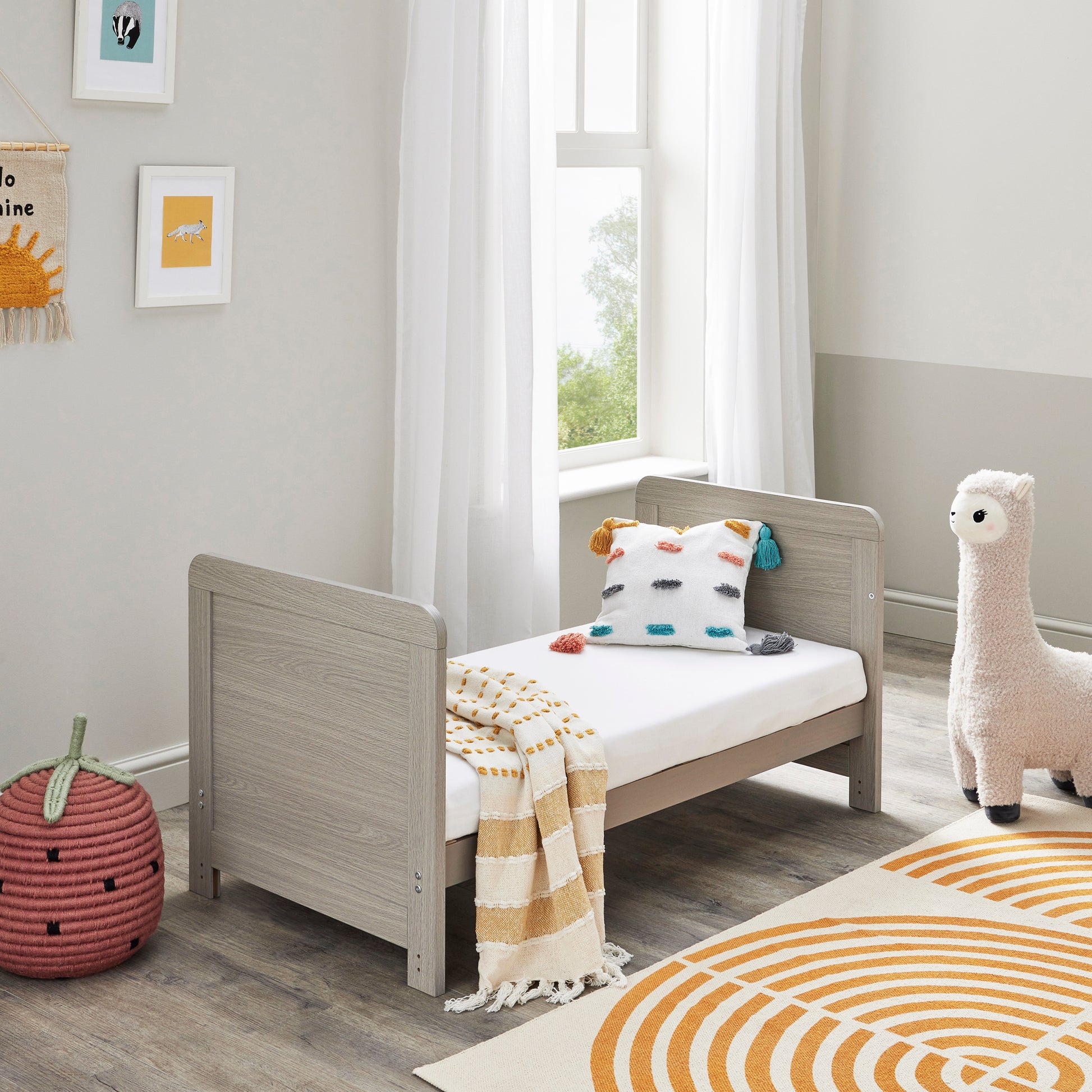 Babymore Caro Mini Cot Bed - Grey Wash-Dreamy Nursery