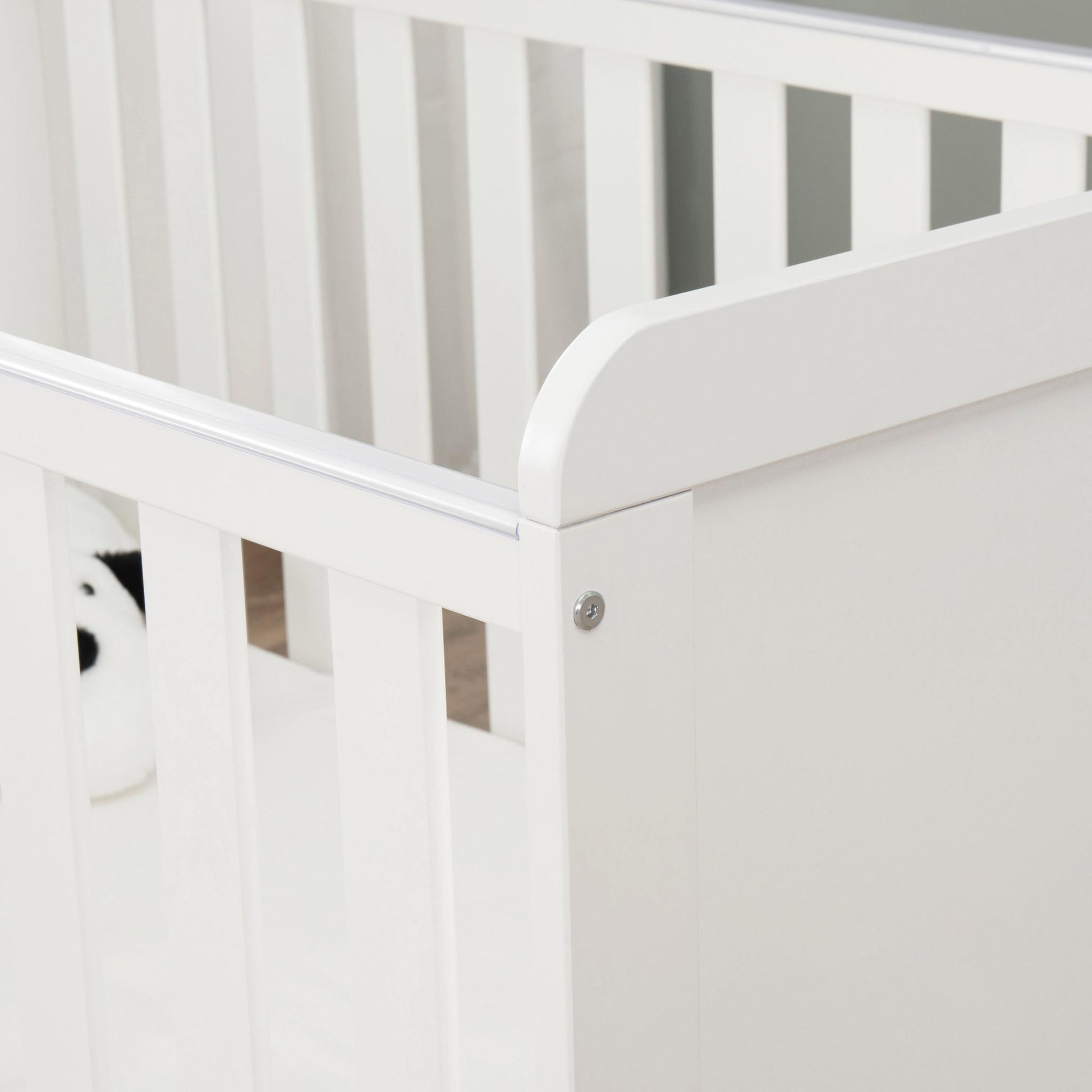 Babymore Caro Urban Mini Cot Bed - White-Dreamy Nursery