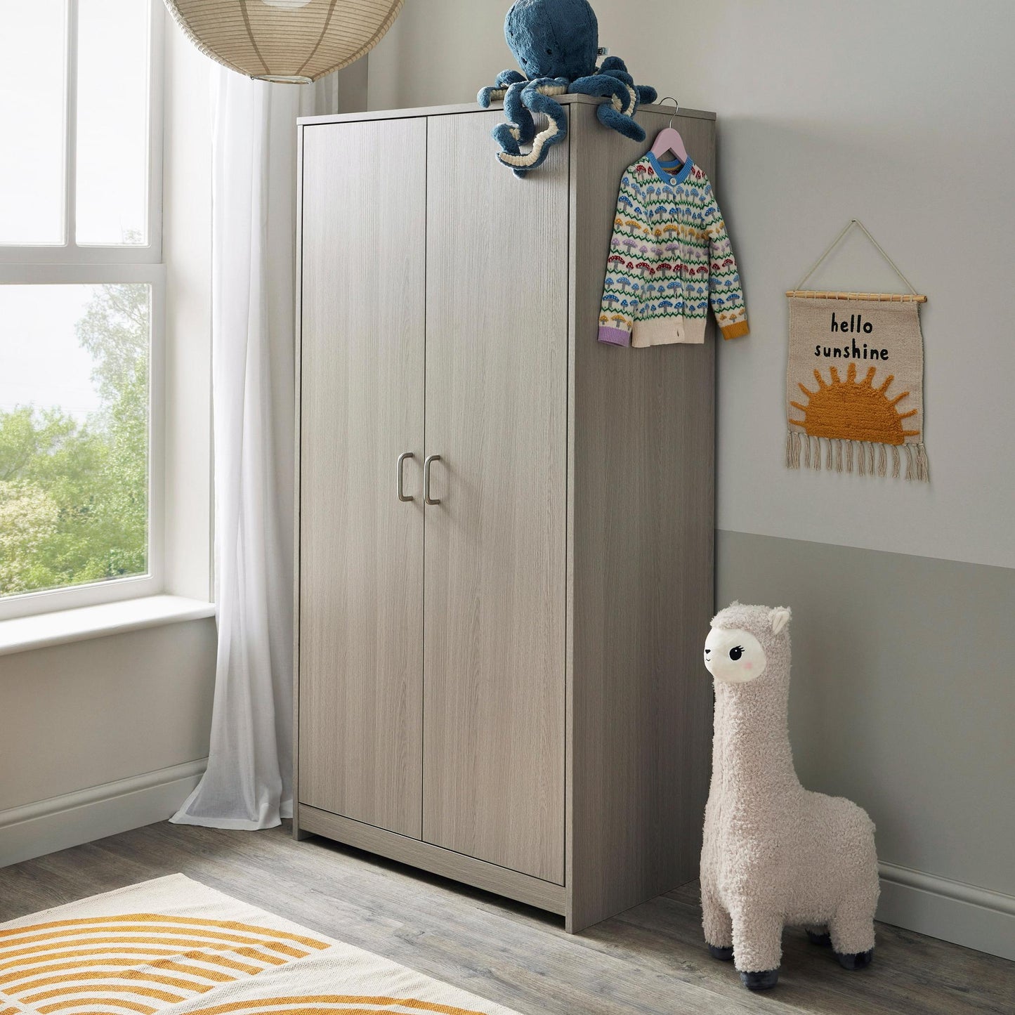 Babymore Caro Wardrobe - Grey Wash-Dreamy Nursery