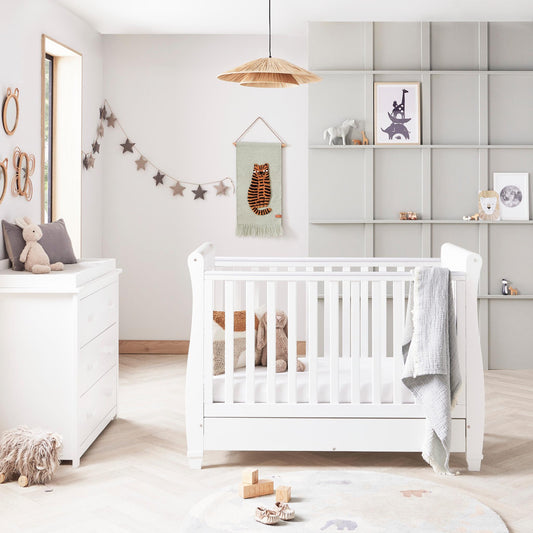 Babymore Eva Mini 2 Piece Nursery Room Set - White-Dreamy Nursery