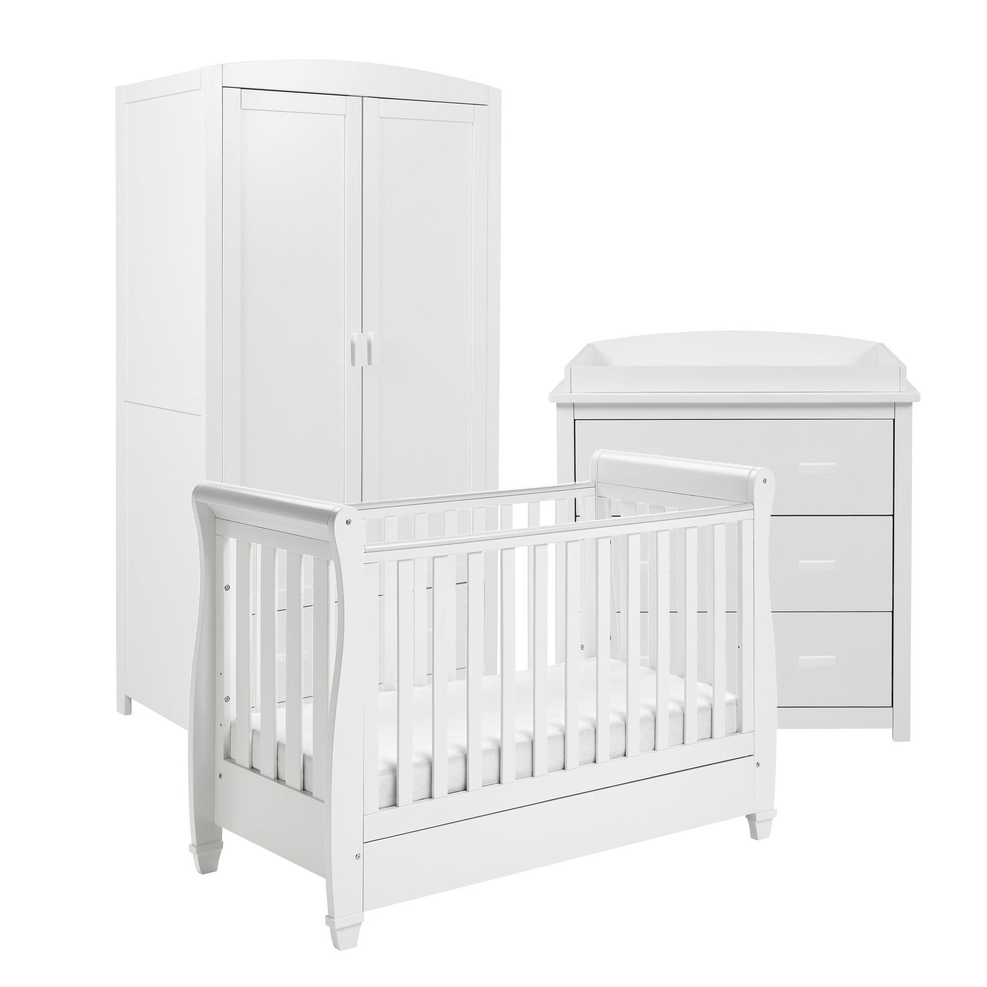 Babymore Eva Mini 3 Piece Nursery Room Set - White-Dreamy Nursery