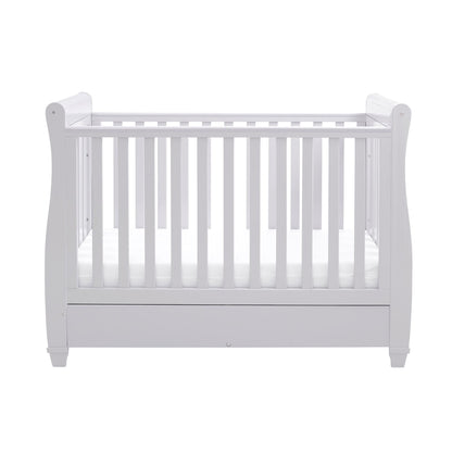 Babymore Eva Sleigh Cot Bed Drop Side (with under-cot storage) - Grey-Dreamy Nursery