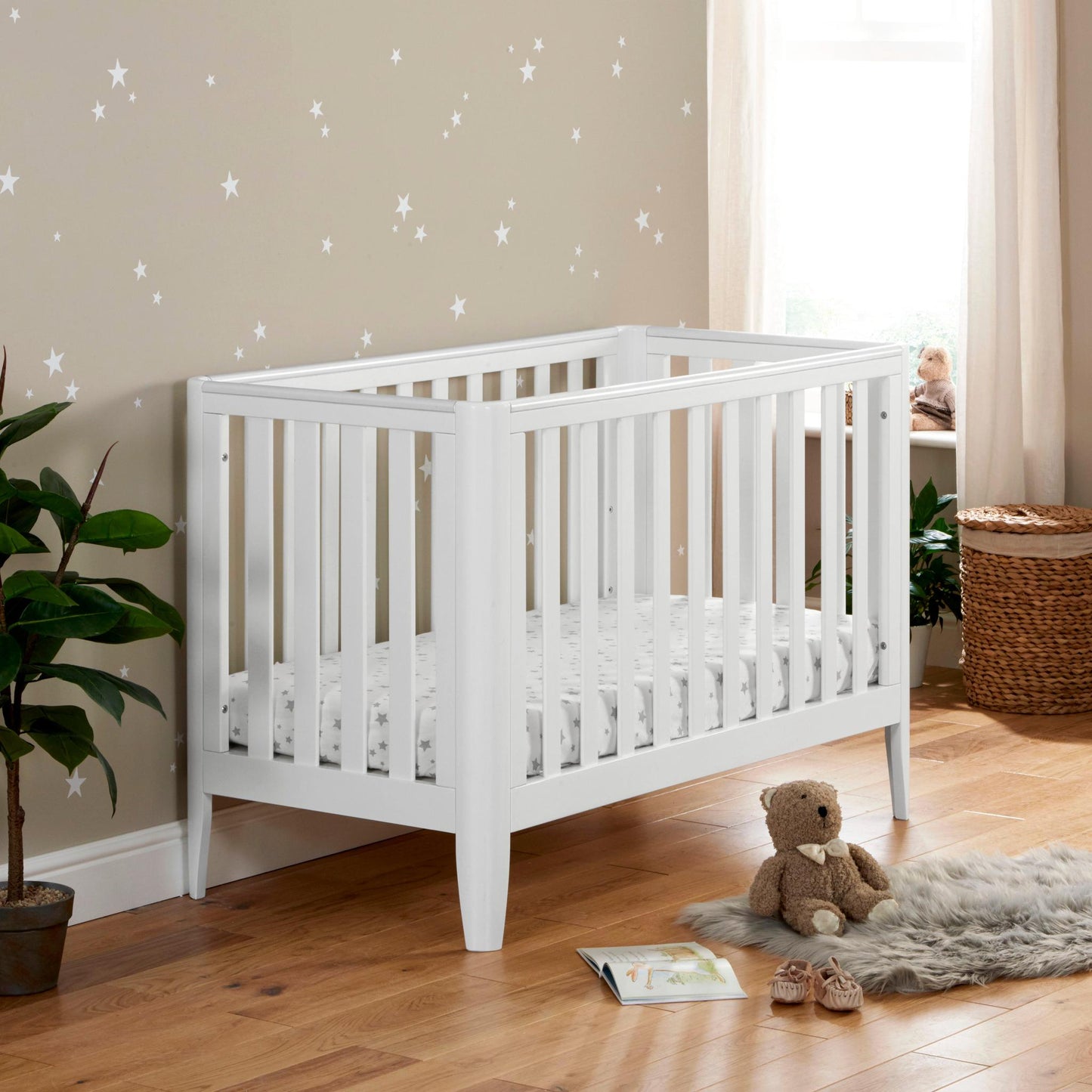 Babymore Iris Cot Bed – White-Dreamy Nursery