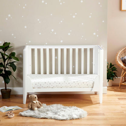 Babymore Iris Cot Bed – White-Dreamy Nursery