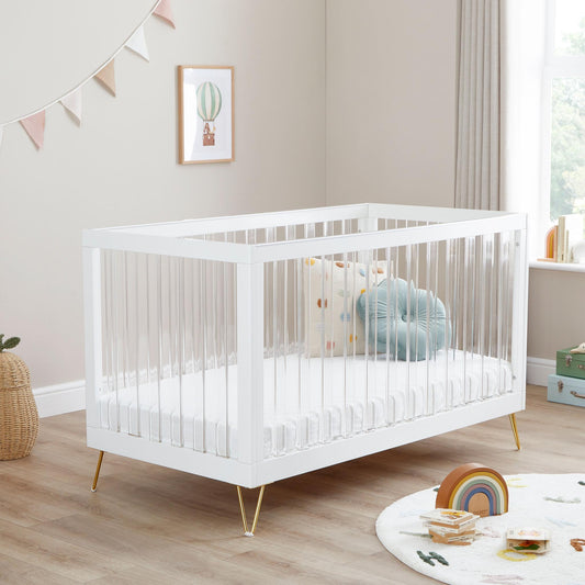 Babymore Kimi Acrylic Cot Bed-Dreamy Nursery