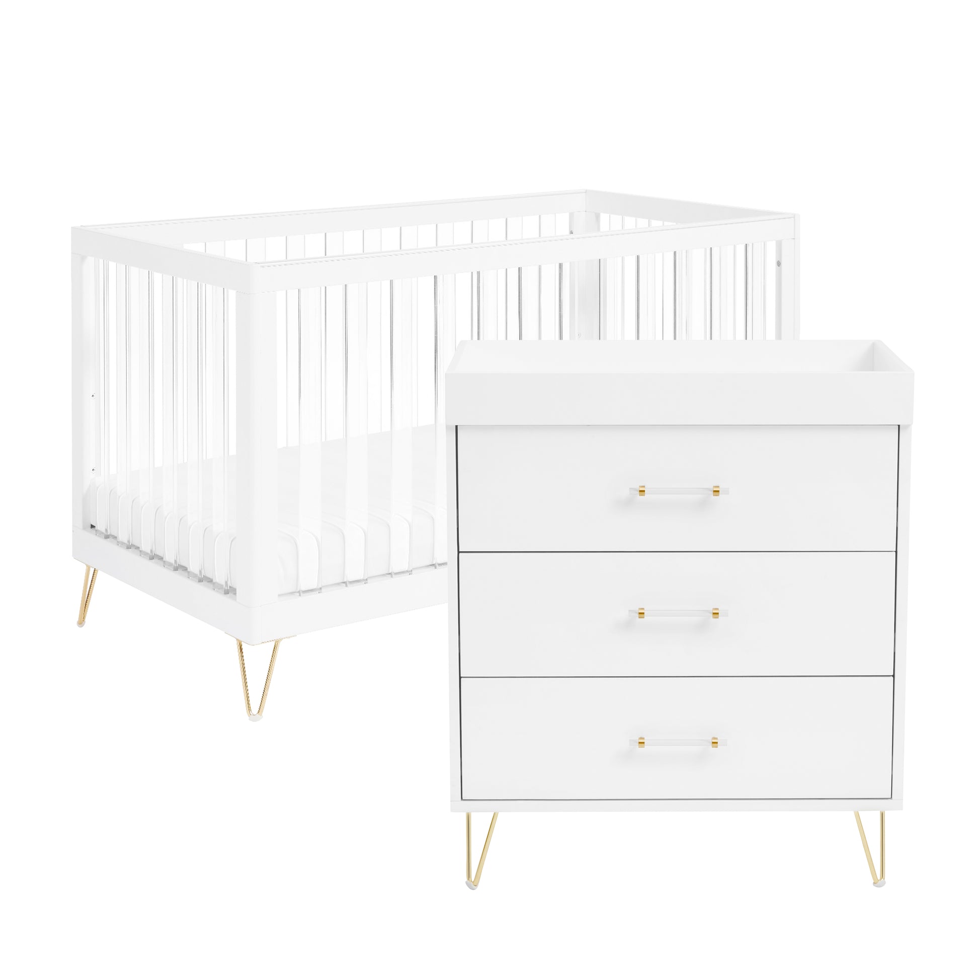 Babymore Kimi Mini Acrylic 2 Piece Nursery Room Set-Dreamy Nursery