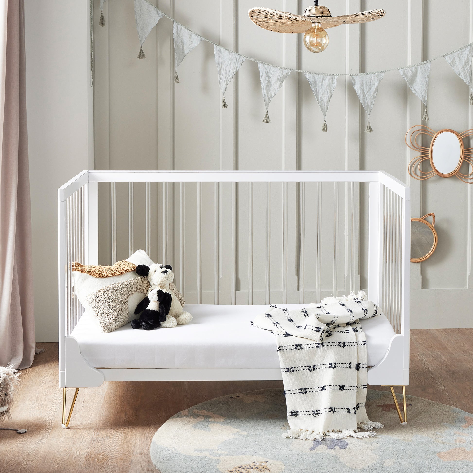 Babymore Kimi Mini Cot Bed - Acrylic-Dreamy Nursery