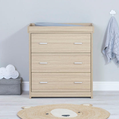 Babymore Luno 2 Piece Nursery Furniture Set – Oak (with under-cot storage)-Dreamy Nursery