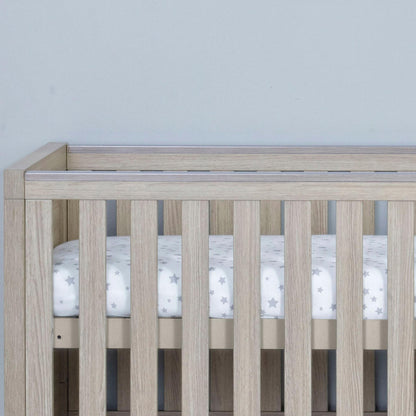 Babymore Luno Cot Bed (with under-cot storage) - Oak-Dreamy Nursery