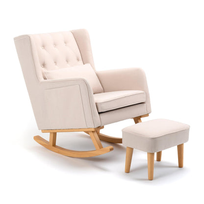 Babymore Lux Nursing Chair with Footstool – Cream-Dreamy Nursery