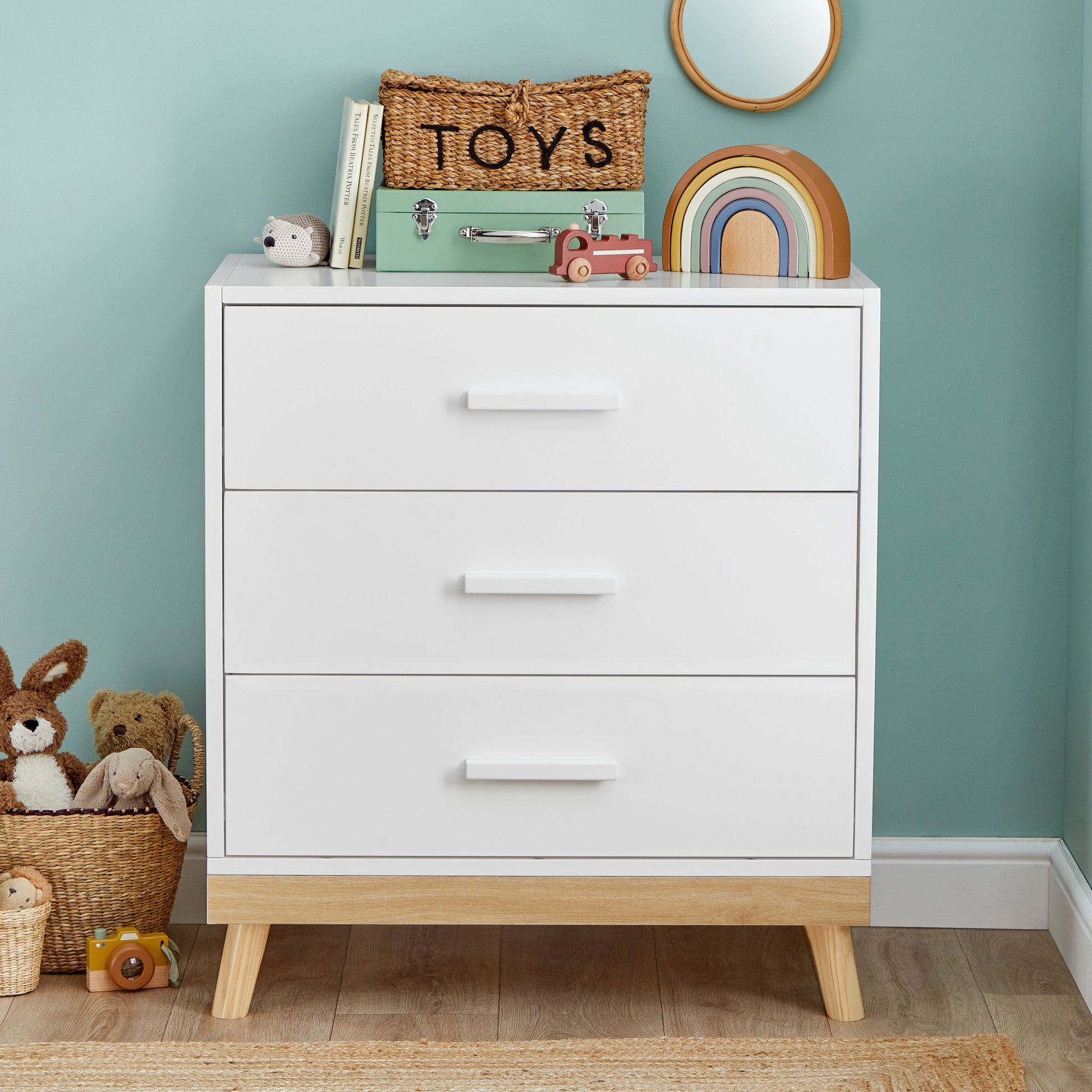 Babymore Mona 3 Piece Nursery Furniture Set – White-Dreamy Nursery