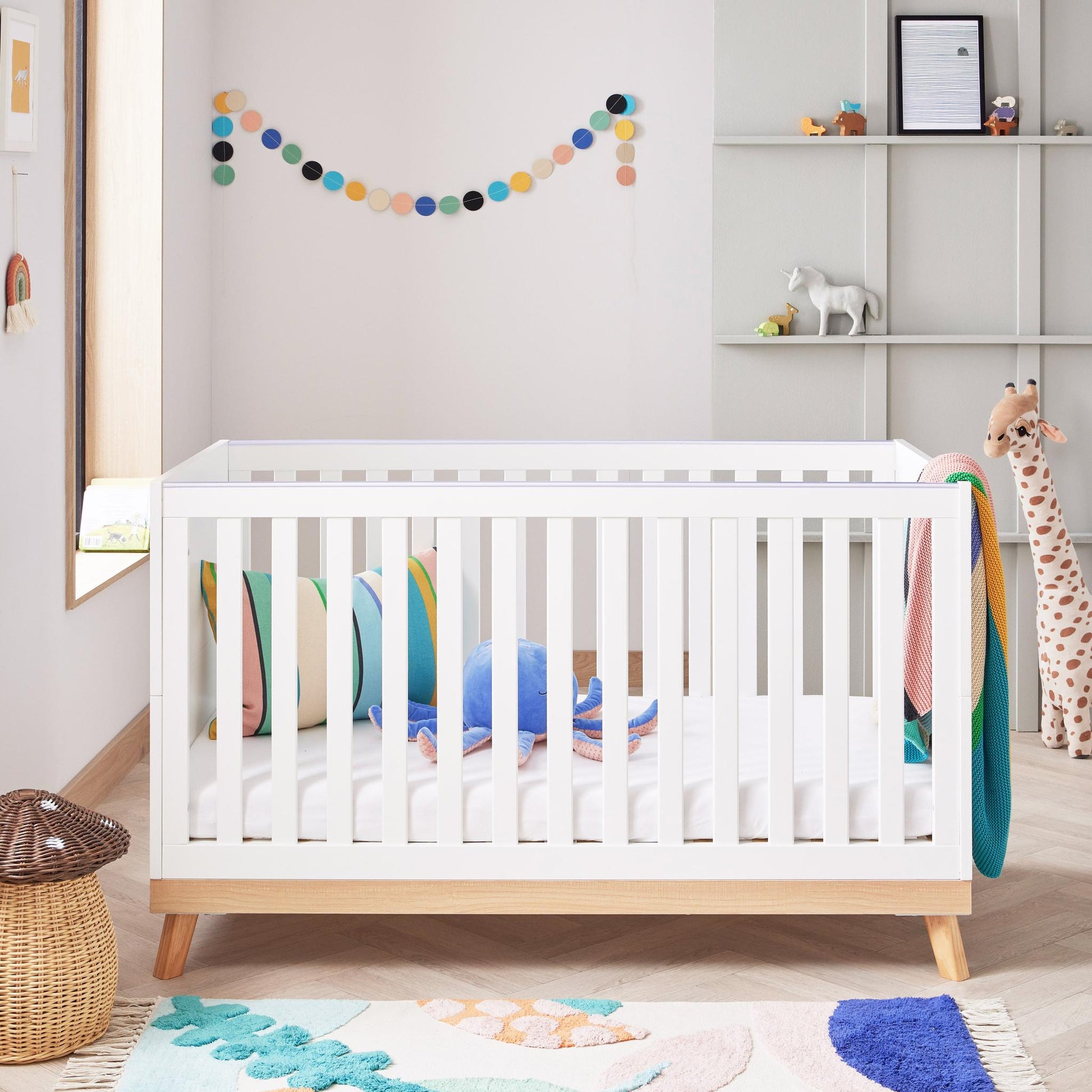 Babymore Mona Cot Bed – White-Dreamy Nursery