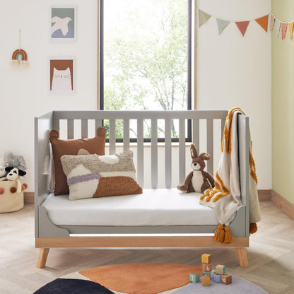 Babymore Mona Mini Cot Bed - Grey-Dreamy Nursery