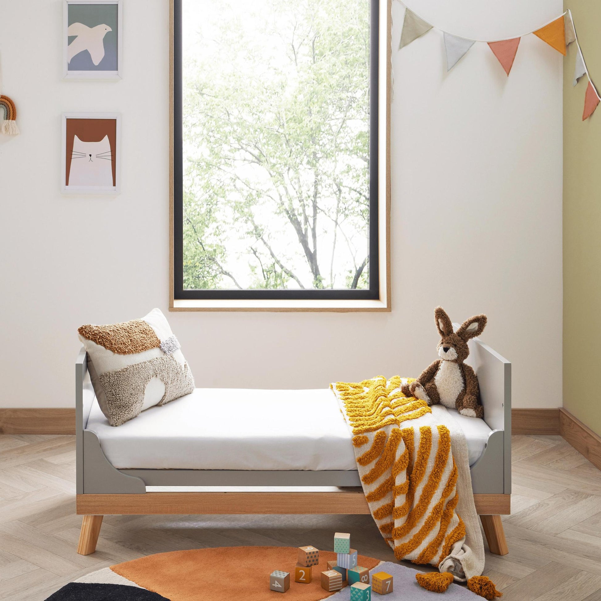 Babymore Mona Mini Cot Bed - Grey-Dreamy Nursery