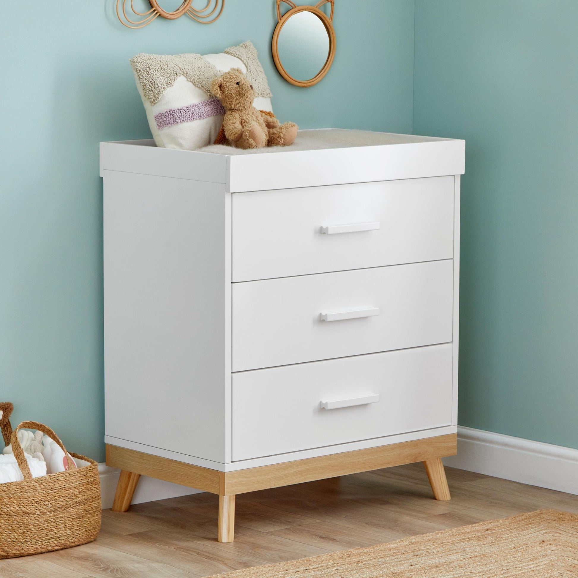 Babymore Mona Nursery Chest Changer - White-Dreamy Nursery