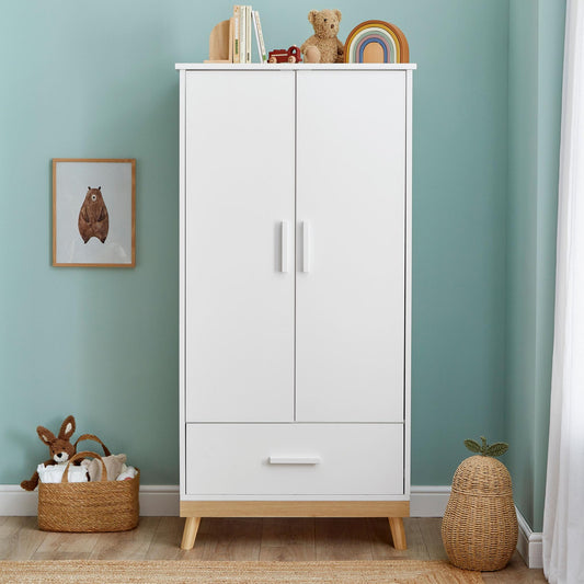 Babymore Mona Nursery Wardrobe - White-Dreamy Nursery
