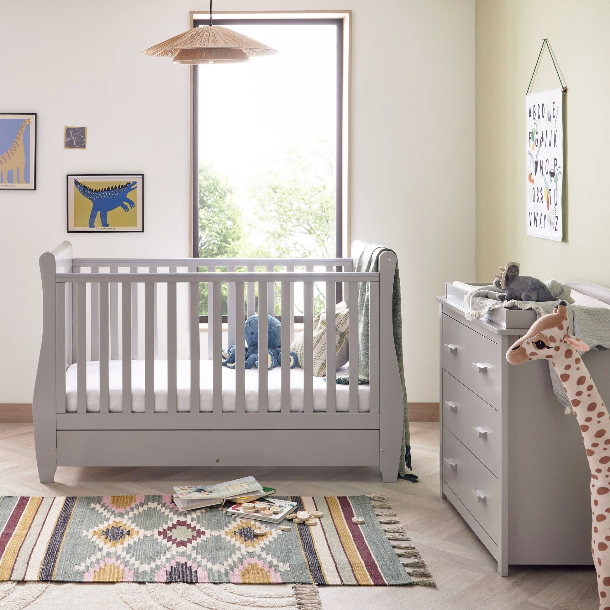 Babymore Stella 2 Piece Nursery Room Set - Grey-Dreamy Nursery