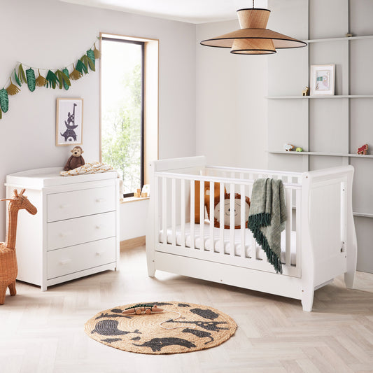 Babymore Stella 2 Piece Nursery Room Set - White-Dreamy Nursery