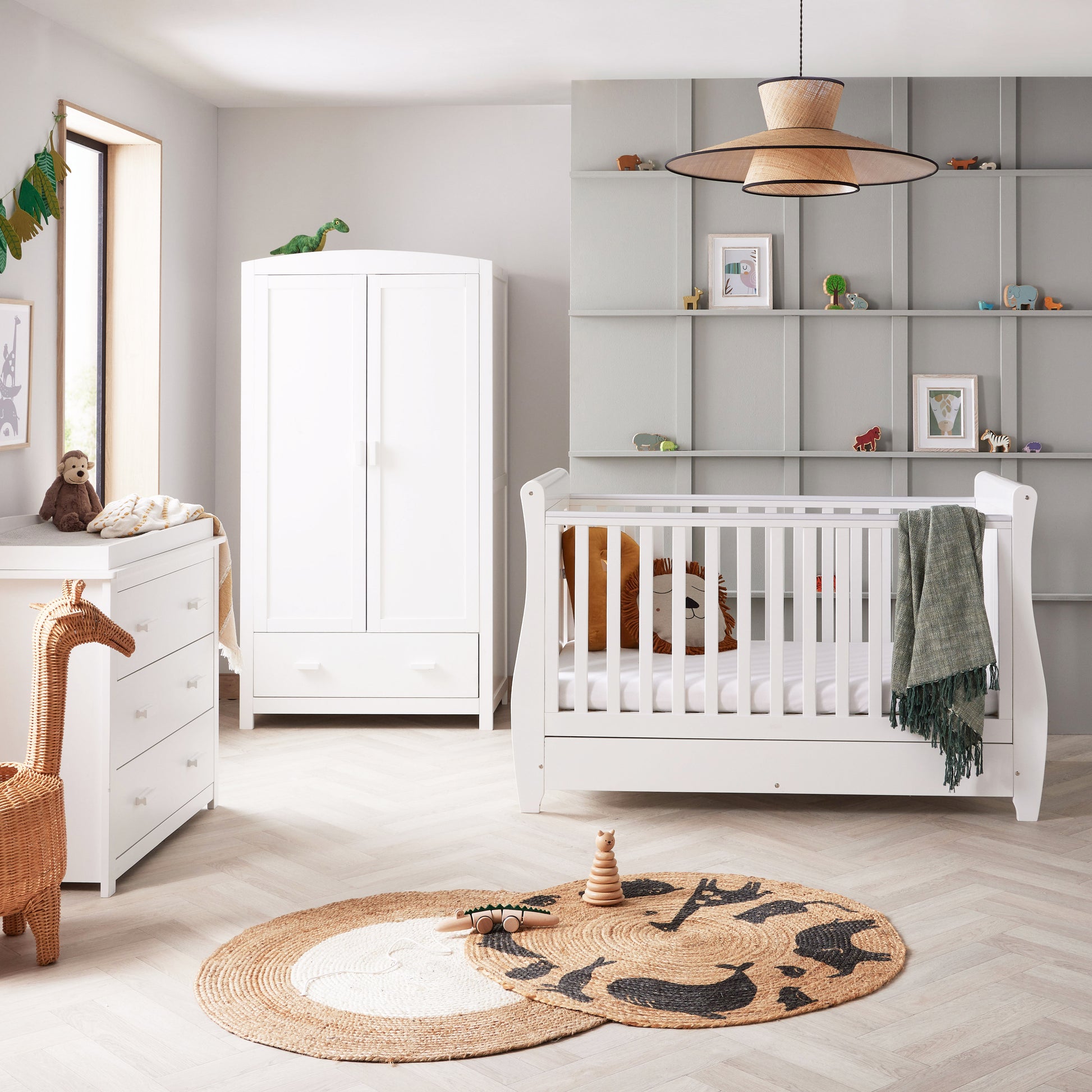Babymore Stella 3 Piece Nursery Room Set - White-Dreamy Nursery