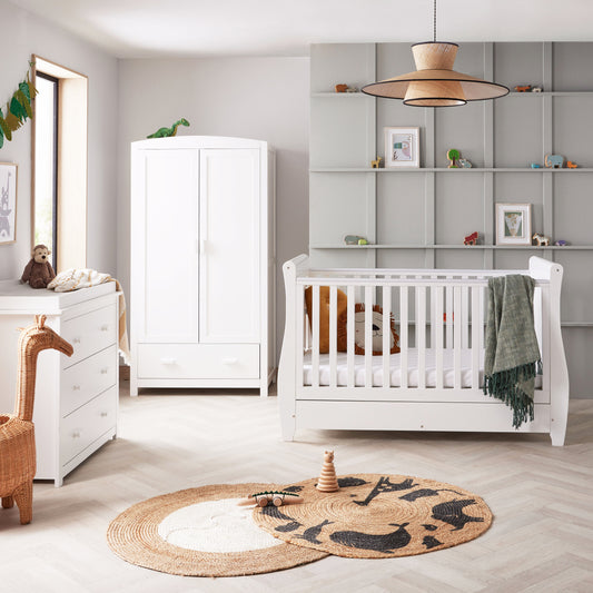 Babymore Stella 3 Piece Nursery Room Set - White-Dreamy Nursery