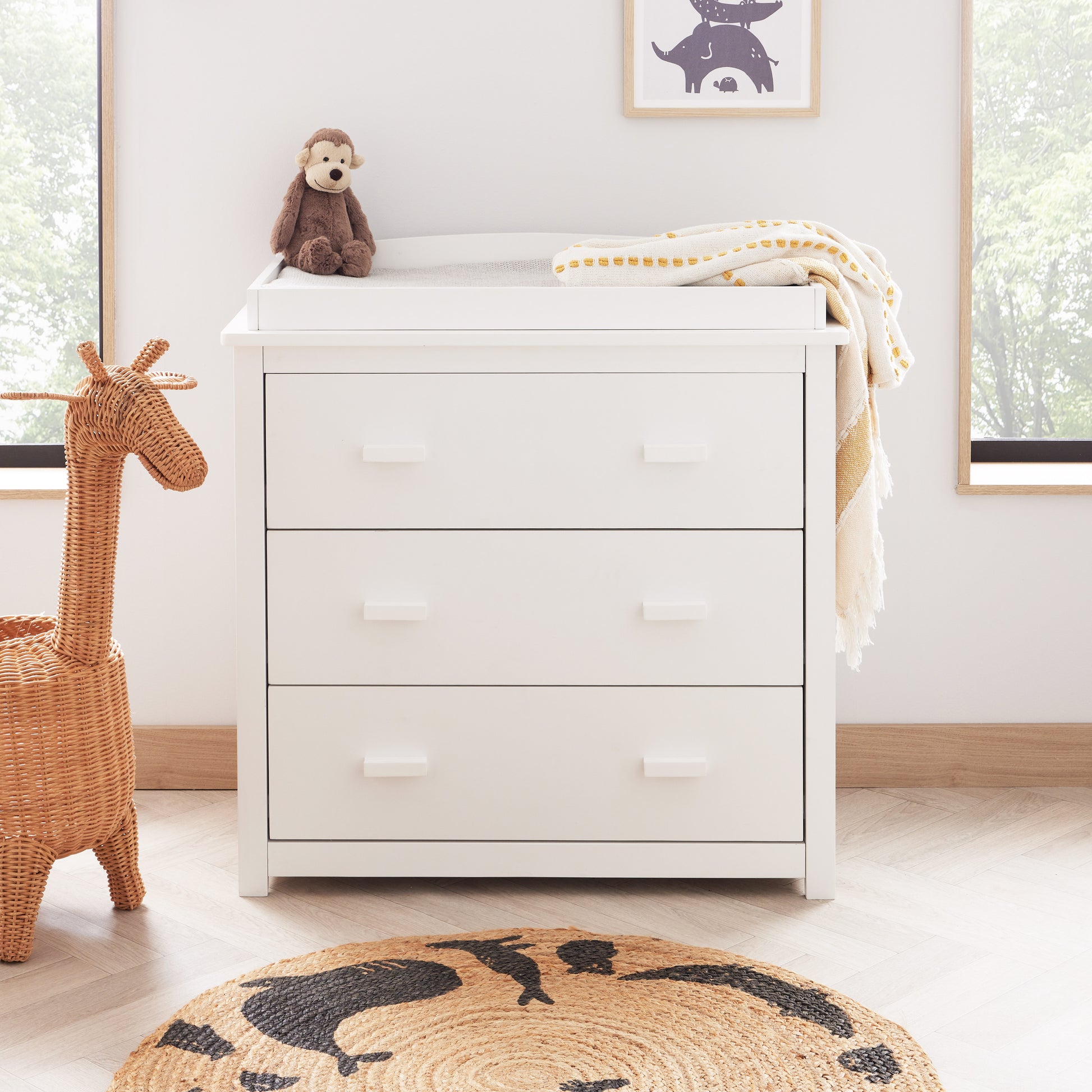 Babymore Stella 3 Piece Nursery Room Set - White-Dreamy Nursery