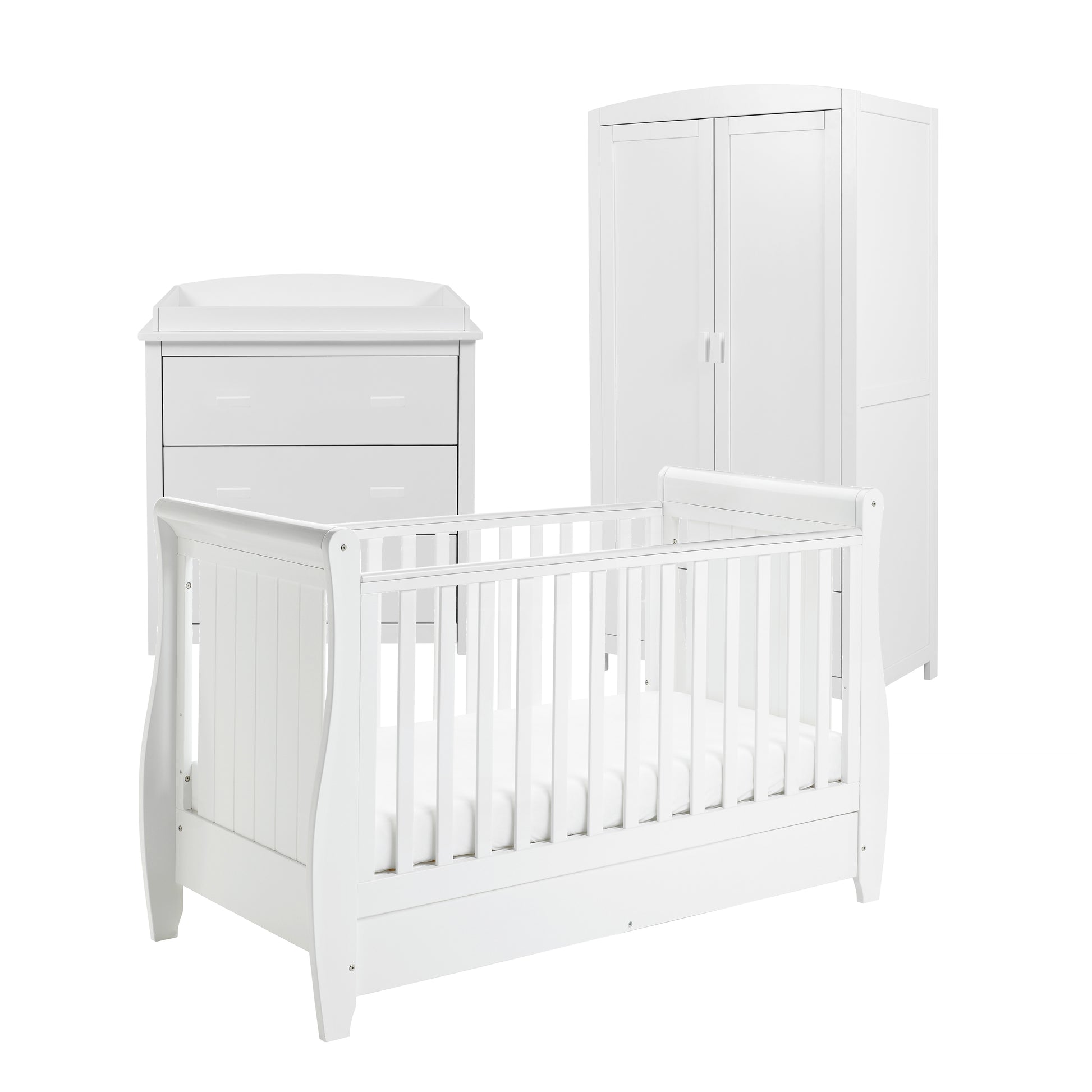 Babymore Stella 3 Piece Nursery Room Set - White-Dreamy Nursery